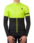 AGU Cyklistický dres s dlhým rukávom zimný - DUO WINTER - čierna/žltá