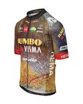 AGU Cyklistický dres s krátkym rukávom - JUMBO-VISMA 2022 - hnedá/modrá/žltá/čierna/červená