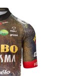 AGU Cyklistický dres s krátkym rukávom - JUMBO-VISMA 2022 - hnedá/modrá/žltá/čierna/červená