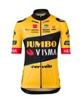 AGU Cyklistický dres s krátkym rukávom - JUMBO-VISMA 23 KIDS - žltá/čierna