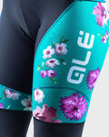 ALÉ Cyklistické nohavice dlhé s trakmi - FIORI LADY WINTER - zelená/čierna