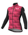 ALÉ Cyklistická zateplená bunda - SOLID SHARP LADY WNT - ružová/čierna