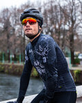 ALÉ Cyklistický dres s dlhým rukávom zimný - SKULL WINTER - čierna/biela