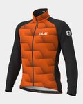 ALÉ Cyklistická zateplená bunda - SOLID SHARP - oranžová/čierna