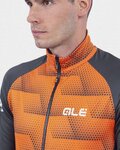 ALÉ Cyklistická zateplená bunda - SOLID SHARP - oranžová/čierna