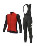 ALÉ Cyklistická zimná bunda a nohavice - FONDO 2.0 + WINTER - červená/čierna
