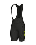 ALÉ Cyklistické nohavice krátke s trakmi - AGONISTA 2 - čierna/žltá