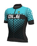 ALÉ Cyklistický dres s krátkym rukávom - HEXA - tyrkysová/čierna