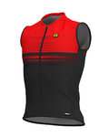 ALÉ Cyklistický dres bez rukávov - SLIDE - červená/čierna