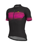 ALÉ Cyklistický dres s krátkym rukávom - START - čierna/ružová