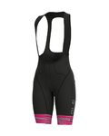 ALÉ Cyklistické nohavice krátke s trakmi - THE END LADY - ružová/čierna