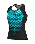 ALÉ Cyklistický dres bez rukávov - HEXA LADY  - čierna/modrá