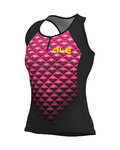 ALÉ Cyklistický dres bez rukávov - HEXA LADY - čierna/ružová