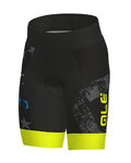 ALÉ Cyklistické nohavice krátke bez trakov - STELLE KIDS  - čierna/žltá
