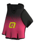 ALÉ Cyklistické rukavice krátkoprsté - DOTS  - ružová/čierna