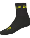 ALÉ Cyklistické ponožky klasické - STRADA Q-SKIN  - čierna/žltá