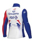 ALÉ Cyklistická zateplená bunda - GROUPAMA FDJ 2022 - červená/modrá/biela