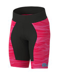ALÉ Cyklistické nohavice krátke bez trakov - ROCK KIDS - ružová/čierna