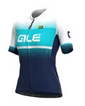 ALÉ Cyklistický dres s krátkym rukávom - BLEND LADY - biela/tyrkysová/modrá