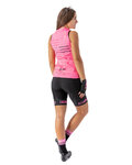ALÉ Cyklistické nohavice krátke s trakmi - STRADA LADY - ružová/čierna
