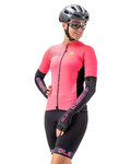 ALÉ Cyklistické návleky na ruky - SUNSELECT - ružová/čierna