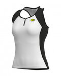 ALÉ Cyklistický dres bez rukávov - COLOR BLOCK LADY - biela/čierna
