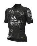 ALÉ Cyklistický dres s krátkym rukávom - SKULL - biela/čierna