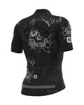 ALÉ Cyklistický dres s krátkym rukávom - SKULL - biela/čierna