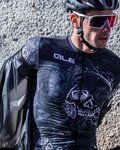 ALÉ Cyklistický dres s krátkym rukávom - SKULL - biela/čierna