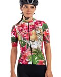 ALÉ Cyklistický dres s krátkym rukávom - TIGER LADY - ružová/zelená