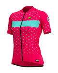 ALÉ Cyklistický dres s krátkym rukávom - STARS LADY - ružová/tyrkysová