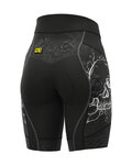 ALÉ Cyklistický krátky dres a krátke nohavice - SKULL LADY - ružová/čierna