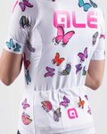 ALÉ Cyklistický dres s krátkym rukávom - BUTTERFLY LADY - biela