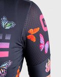ALÉ Cyklistický dres s krátkym rukávom - BUTTERFLY LADY - čierna