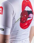 ALÉ Cyklistický dres s krátkym rukávom - SMILE LADY - biela