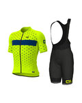 ALÉ Cyklistický krátky dres a krátke nohavice - STARS - čierna/žltá