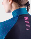 ALÉ Cyklistický dres s dlhým rukávom zimný - GREEN ROAD LADY WNT - modrá/ružová