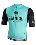 BIANCHI MILANO Cyklistický dres s krátkym rukávom - PEDASO - čierna/modrá