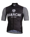 BIANCHI MILANO Cyklistický dres s krátkym rukávom - DAVOLI - čierna/biela