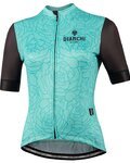 BIANCHI MILANO Cyklistický dres s krátkym rukávom - SOSIO LADY - zelená/čierna