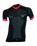Cyklistický dres s krátkym rukávom - SEAMLESS  - červená/čierna