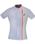 BIEMME Cyklistický dres s krátkym rukávom - ITEM TWO LADY - ružová/biela/žltá