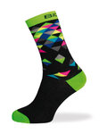 BIOTEX Cyklistické ponožky klasické - DIAMONDS - čierna/zelená