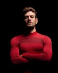 BIOTEX Cyklistické tričko s dlhým rukávom - 3D TURTLENECK - červená