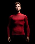 BIOTEX Cyklistické tričko s dlhým rukávom - 3D TURTLENECK - červená