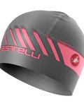 CASTELLI Cyklistická čiapka - ARRIVO 3 THERMO - šedá/ružová