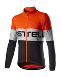 CASTELLI Cyklistická zateplená bunda - PROLOGO WINTER - oranžová/šedá