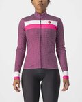 CASTELLI Cyklistický dres s dlhým rukávom zimný - VOLARE LADY WINTER - biela/cyklamenová