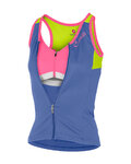 CASTELLI Cyklistický dres bez rukávov - SOLARE LADY - zelená/modrá