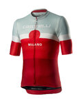CASTELLI Cyklistický dres s krátkym rukávom - MILANO - šedá/bordová/červená